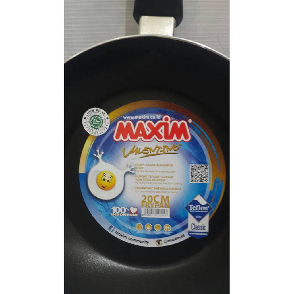 Maxim valentino fry pan non stick 20cm wajan penggorengan anti lengket 20 cm