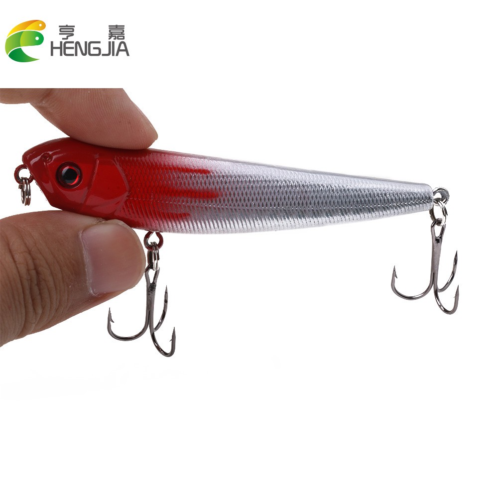 HENGJIA 2pcs/set Umpan Pencil Minnow Pancing Swimbait 9CM/9.6G Topwater Fishing Lure Ikan Bait Kail