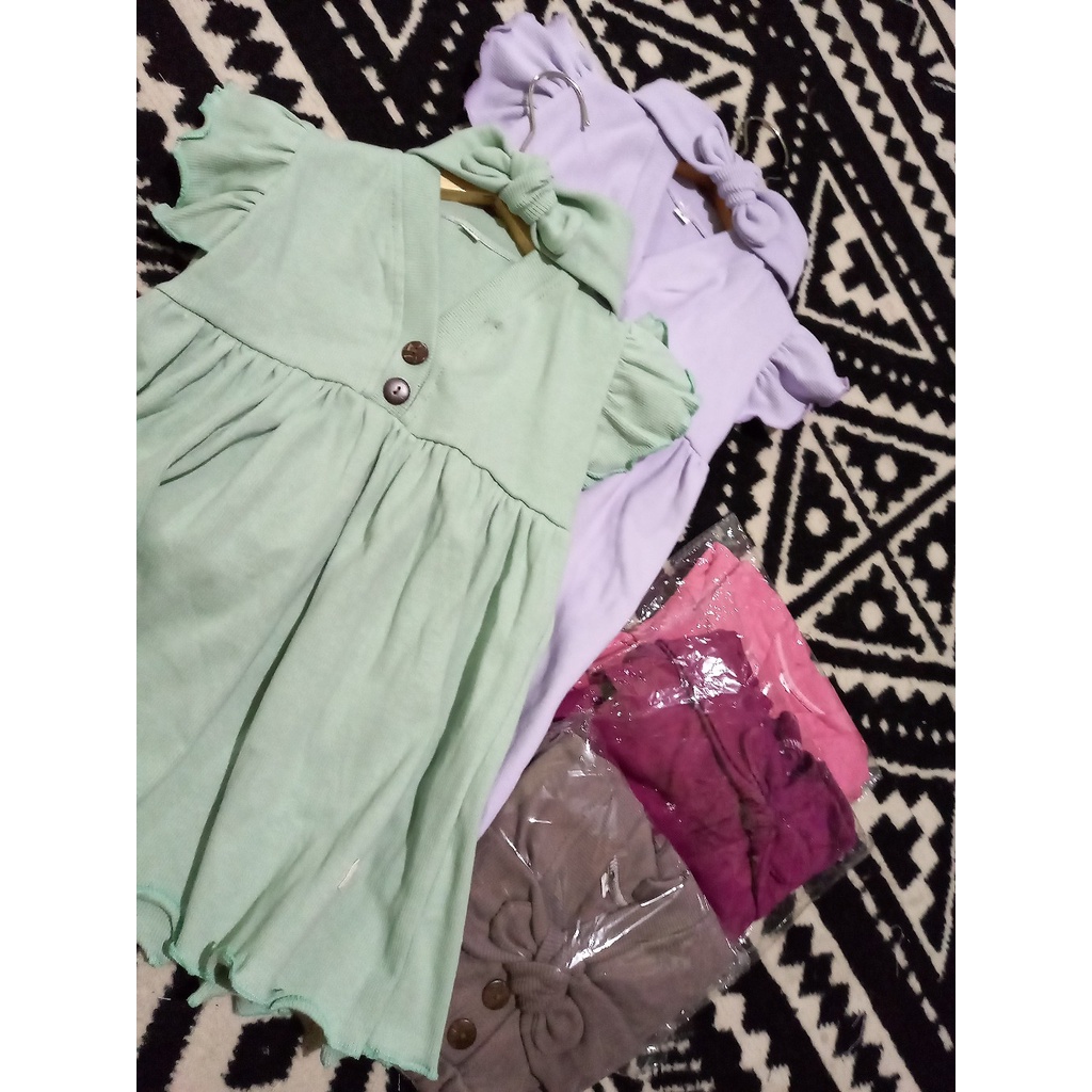 Dress anak perempuan bandana dress bayi dress anak free bandana dress anak