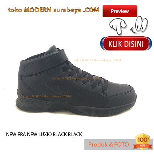 NEW ERA NEW LUXIO BLACK BLACK sepatu sekolah boots sneakers