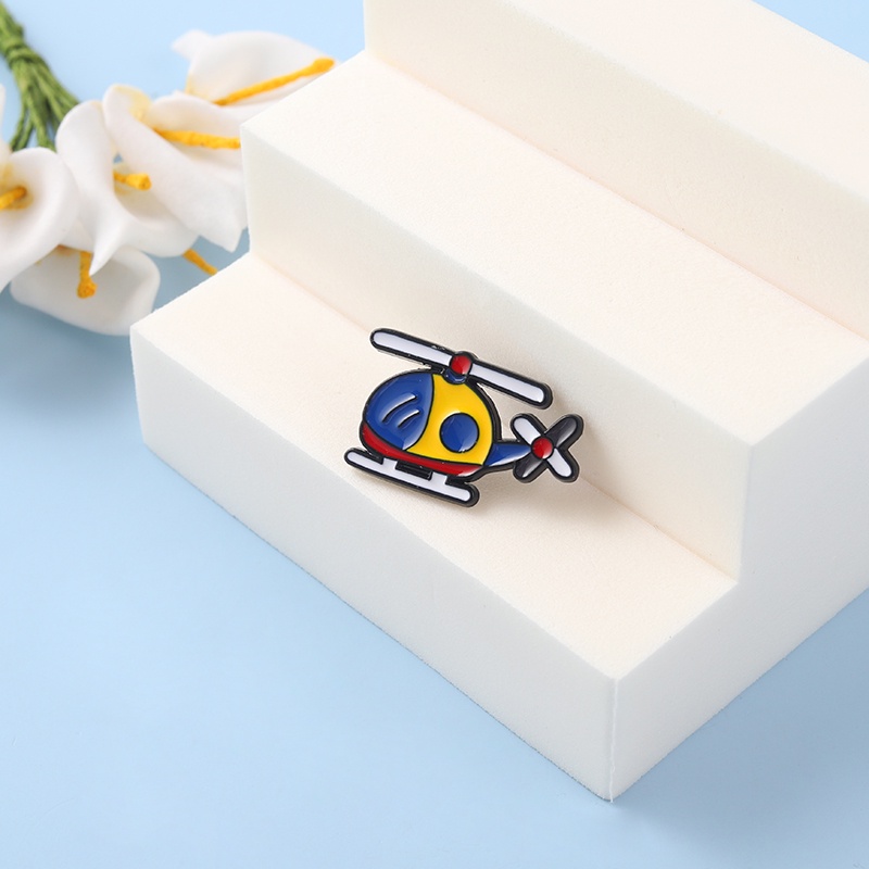 Bros Pin Enamel Bentuk Kartun Helikopter Untuk Hadiah Teman