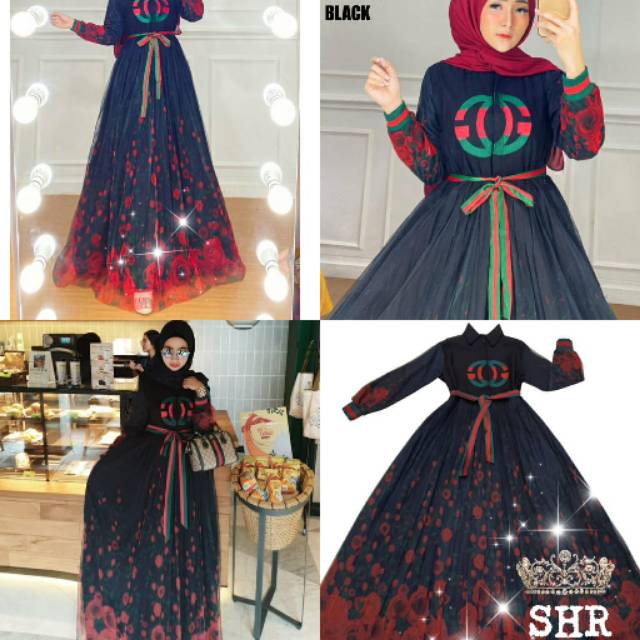 Gamis ORI SHR gucci bunga  Terbaru