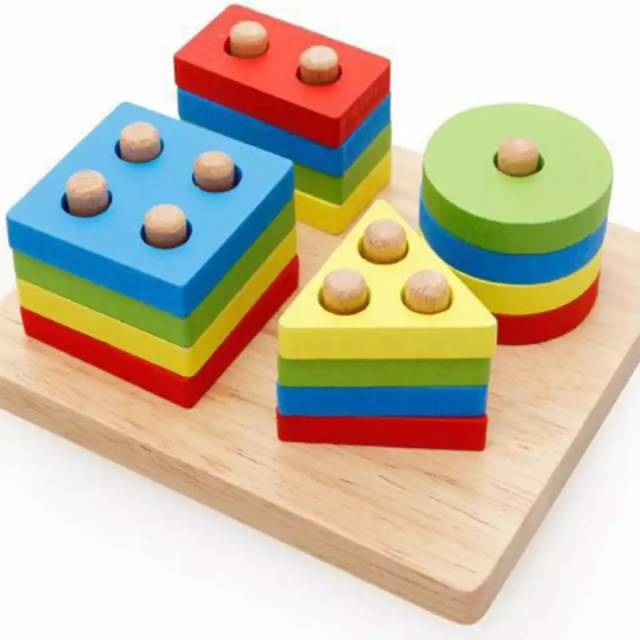 Mainan Kayu Edukasi Anak Belajar Mengenal Warna, Waktu, Musik, dan Berhitung Matematika