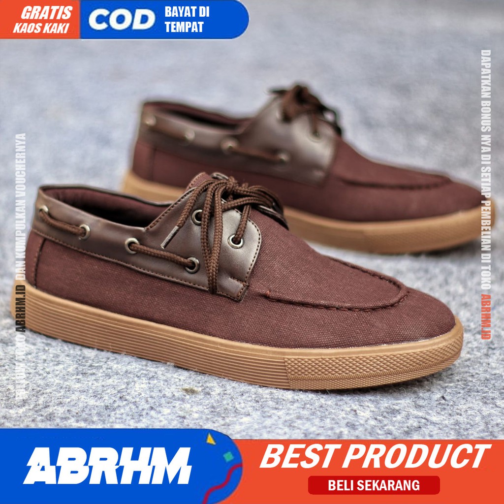 ABRHM- Sepatu Kasual Pria Kantor Loafers Fashion Hitam Kanvas Sepatu Pria Casual Sepatu Kerja Kantor Semi Formal Kuliah Kondangan Gaya keren Kekinian Murah Terlaris