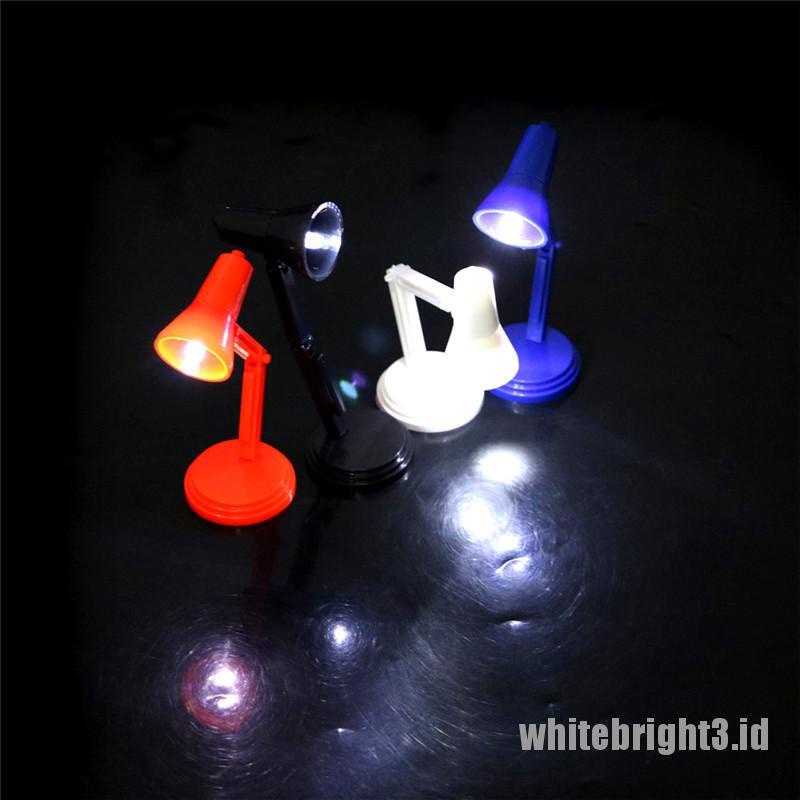 (white3) Mainan Lampu Baca Led Mini Skala 1: 12 Untuk Aksesoris Rumah Boneka