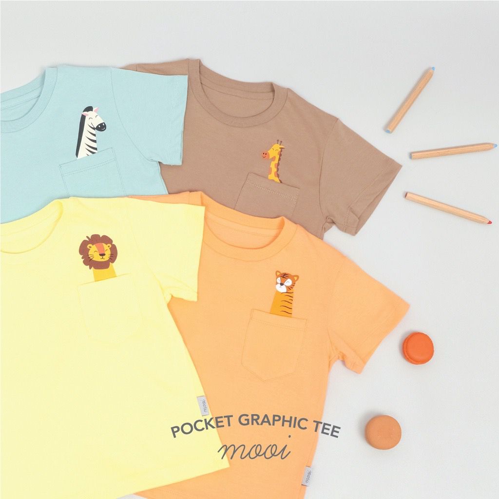 MOOI POCKET GRAPHIC TEE - MOOI TSHIRT ANAK/MOOI KAOS ANAK MURAH