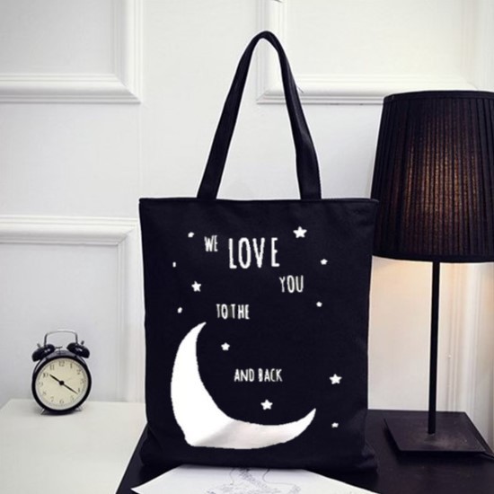 GaleryBag Totebag - Tas Tote Bag Wanita Motif Carakter Bulan Tas Selempang Wanita Korean Tote Lucu