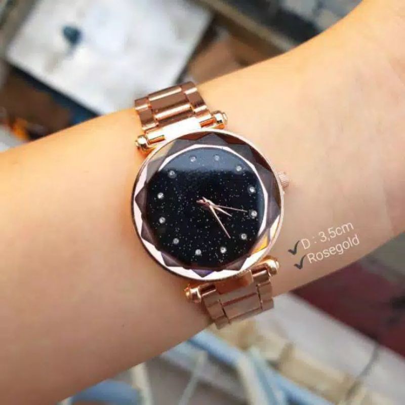 Jam Tangan Wanita Analog Diyoor Belimbing Rantai Mata Kecil Strap Rantai