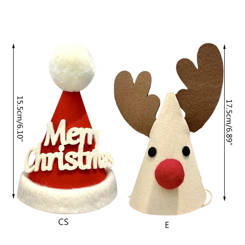 Topi Santa Rusa Merry Christmas Bahan Kain Non Woven Untuk Pesta Kostum Cosplay