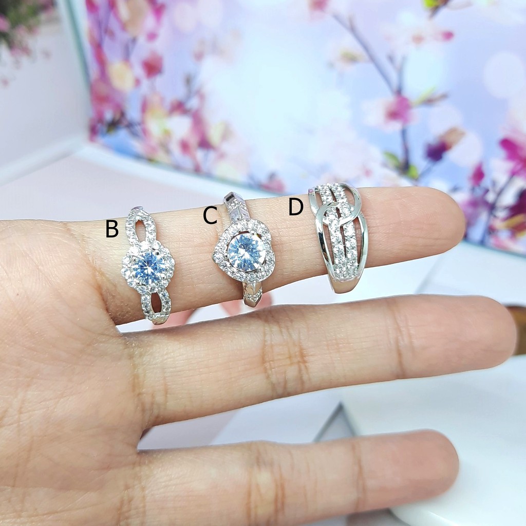 Cincin Xuping Model Lebar Batu Mata Diamond Bulat Lapis Emas - BR373