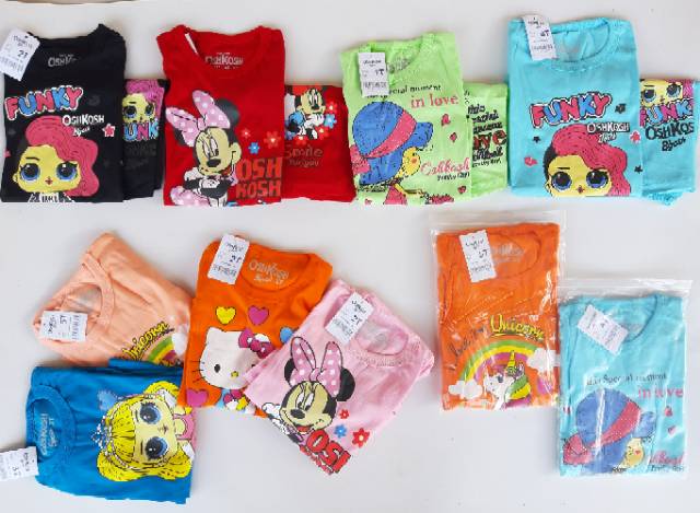 Setelan Kaos Anak  Perempuan 1- 6 Tahun  Setelan kaos anak murah