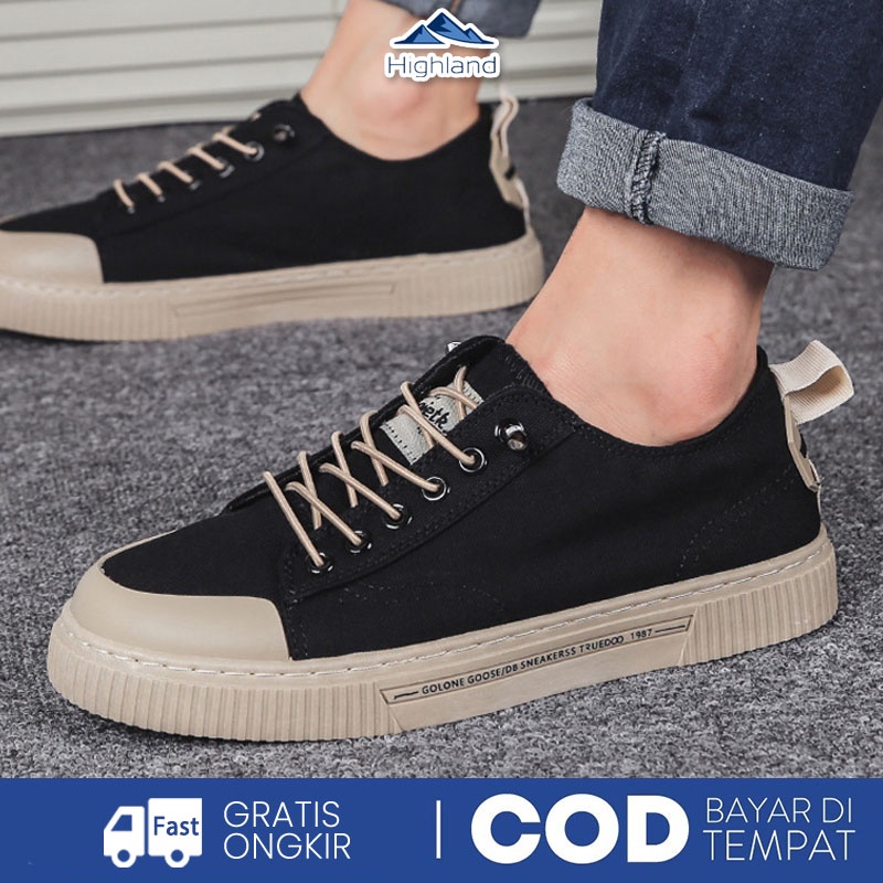 Highland Sepatu Sneakers Pria Sepatu Casual Pria Sepatu Santai Kets Kasual Cowok Sepatu Sport Olahraga Lari Running Shoes KSC404