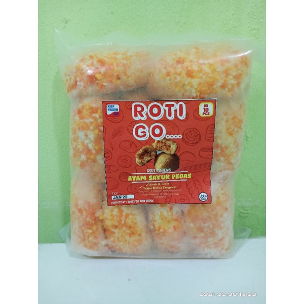 roti goreng isi ayam sayuran pedas