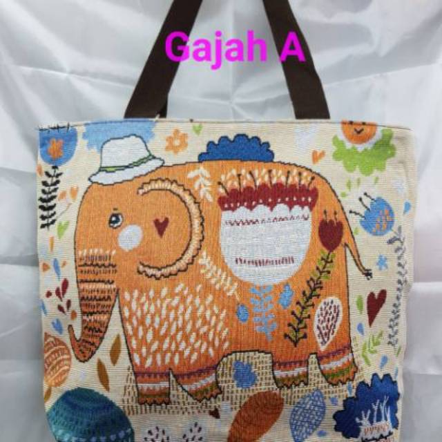 Tas besar Tenun Gajah Thailand Bangkok  Import.