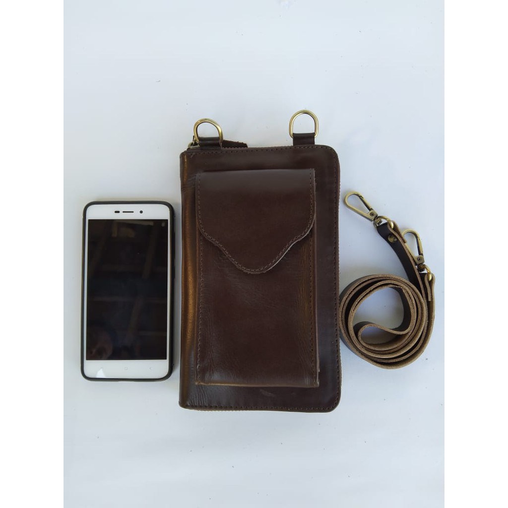 Hanging wallet dompet HP 100% KULIT ASLI