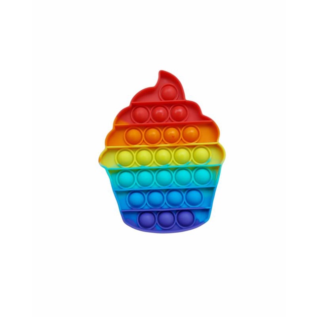 BUBBLE POP IT FIDGET TOY RAINBOW JUMBO /MAINAN EDUKASI ANAK KARAKTER PUSH POP IT-Ice cream