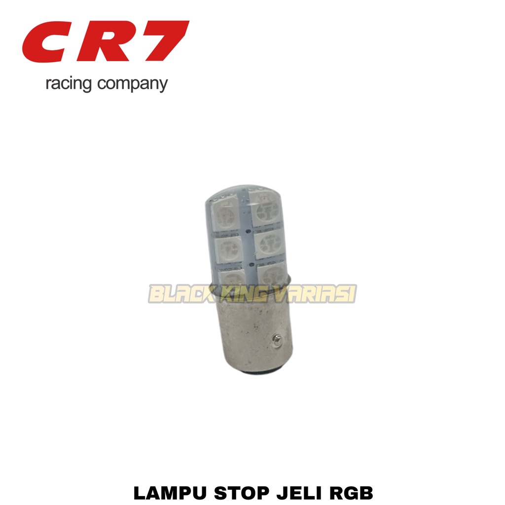 merk CR7 lampu stop jelly 12 mata LED 4465 flash RGB 12 voit universal motor mobil