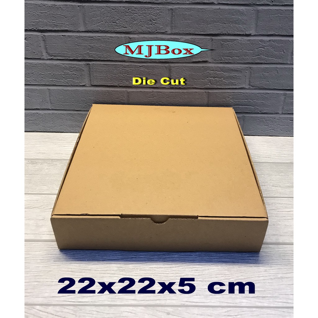 Kardus karton box uk 22x22x5 cm model kardus pizza 