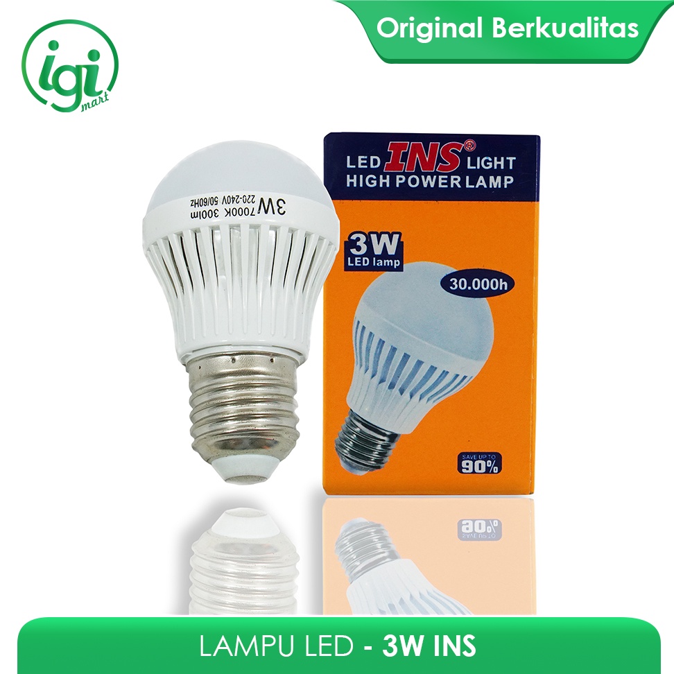 Jual LAMPU LED INS 3 WATT / LED BULB 3 WATT / BOHLAM LED 3 WATT KUNING ...