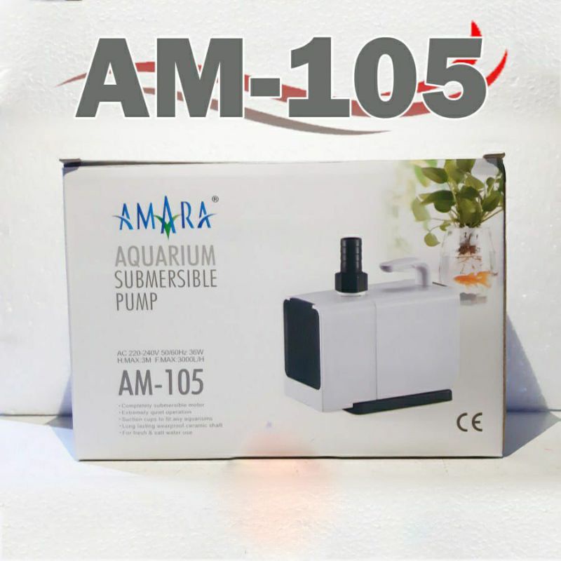 AMARA AM 105 AM105 POMPA AIR CELUP WATER PUMP AQUARIUM KOLAM IKAN HIDROPONIK LOW WATT