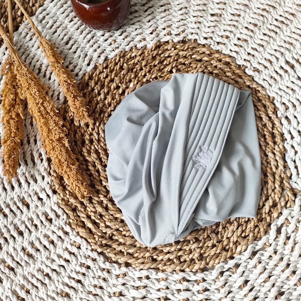 Jilbab Sport Murah Hijab Olahraga Bergo Jersey Instant Premium || Hijab volly-ABU MUDA SHORT