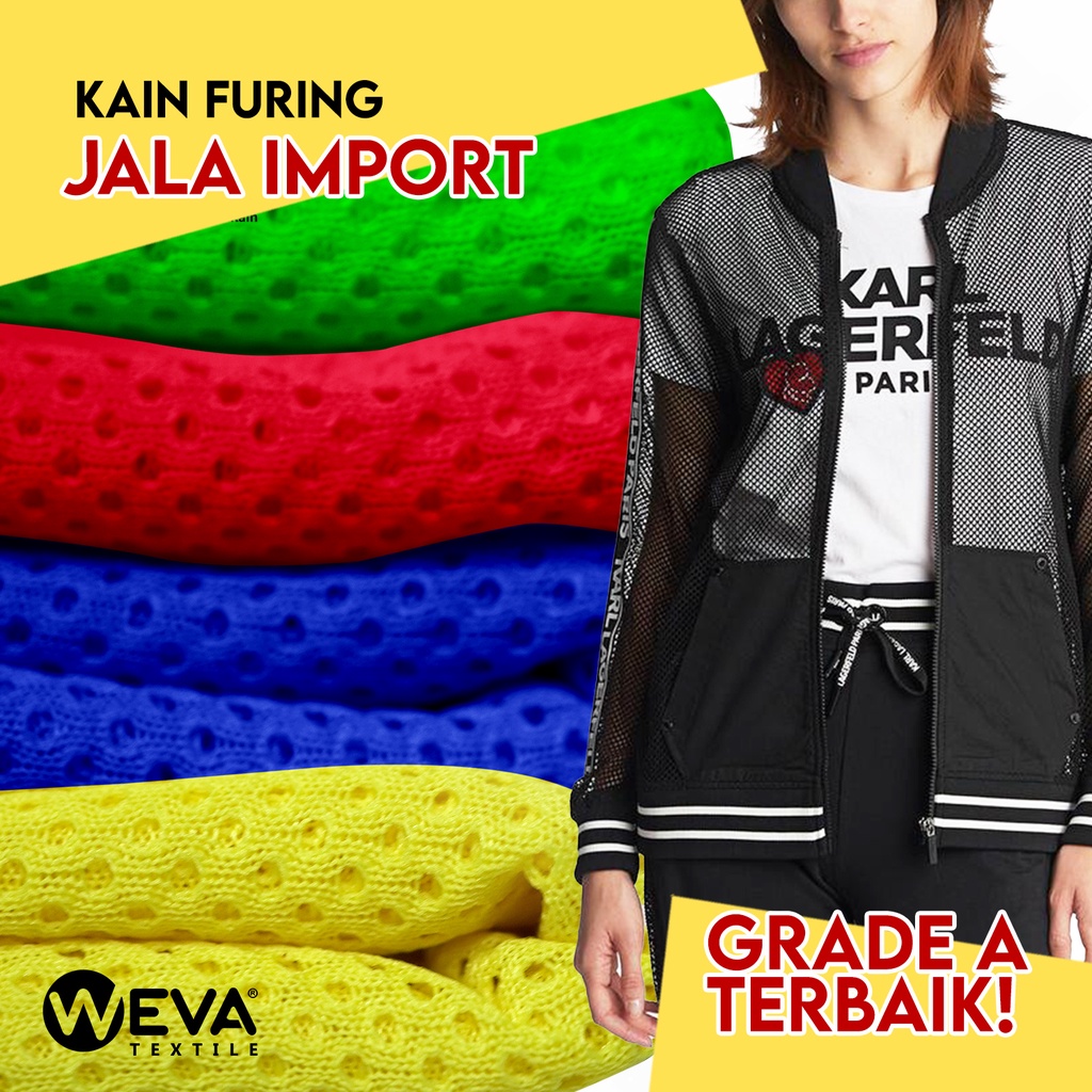 Bahan Kain Jala Kain Mesh Jaring Kiloan Furing Dalaman Jaket Murah