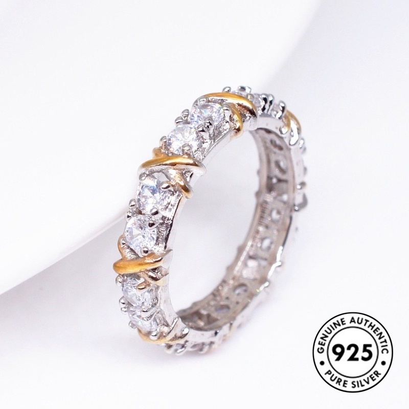 Cincin Berlian Bahan S925 Silver Plated