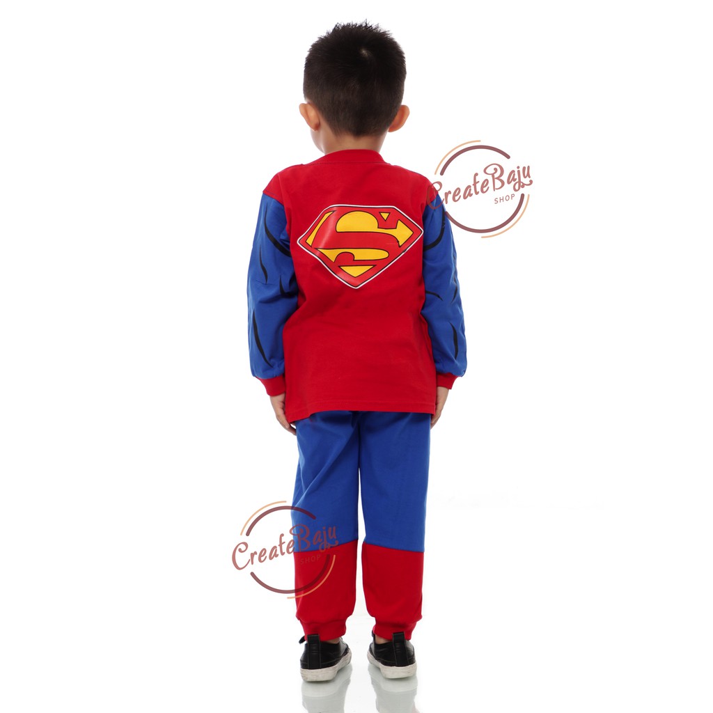 SETELAN ANAK TOPENG KOSTUM LAKI-LAKI HAYAMI SUPERMAN 2-7 THN GRATIS TOPENG SUPERMAN