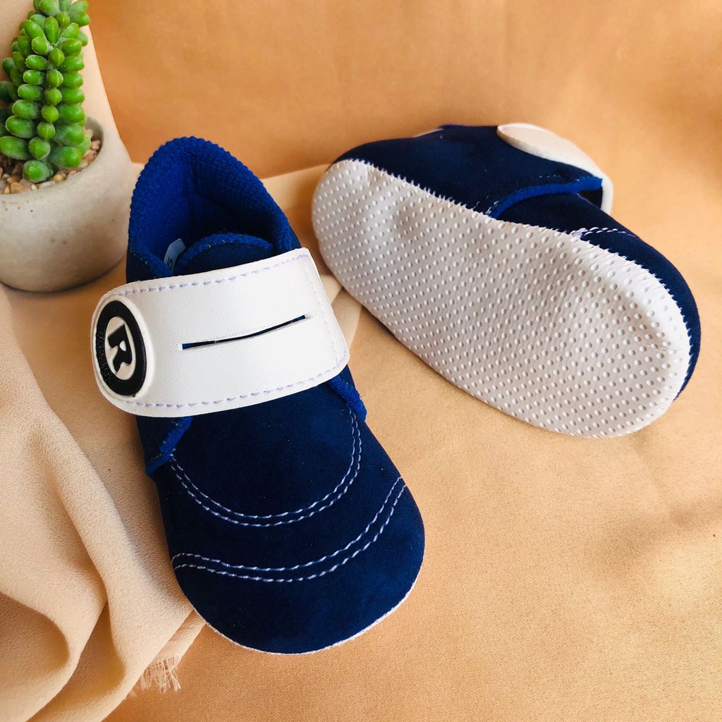 Sepatu PRE COWOK Anak Bayi Laki Laki Perempuan Prewalker Shoes 0-12 bulan Terbaru Model Perekat Velkro Baby Boy Lucu Murah BABY R