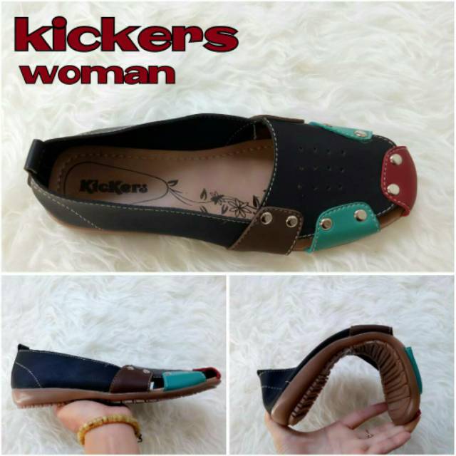 Sepatu Cewek Wanita Kickers Casual Santai Formal Slip On Flat Murah Kerja Sekolah Dinas Kantor ..,..