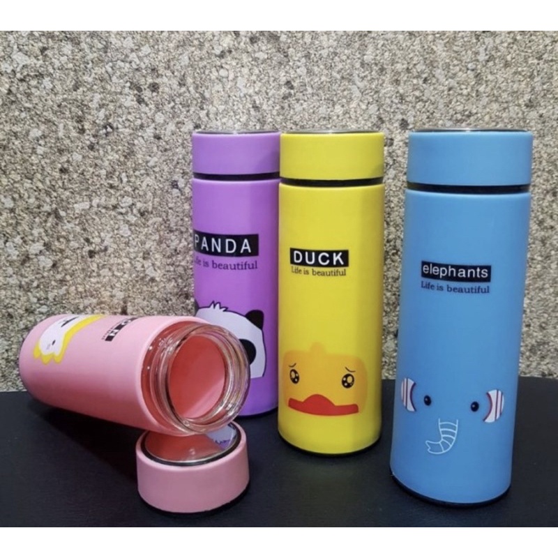 Botol Kaca Animal 450ml - Botol Minum Anak Animal 450ml