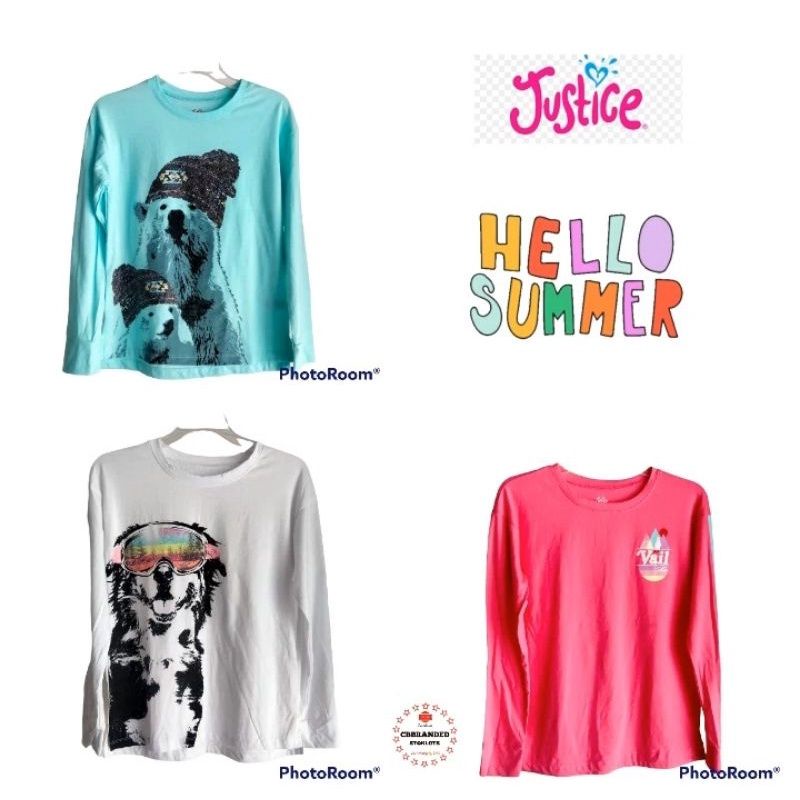 Kaos anak perempuan lengan panjang justice