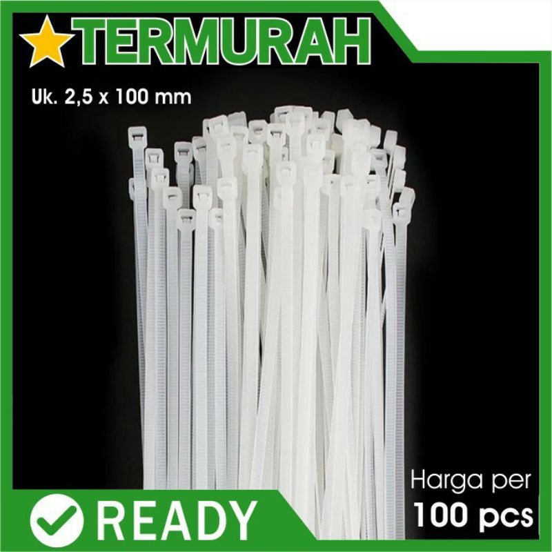 

Kabel tie 100 pcs cable ties 2,5 x 100mm 10cm hitam putih 100pcs