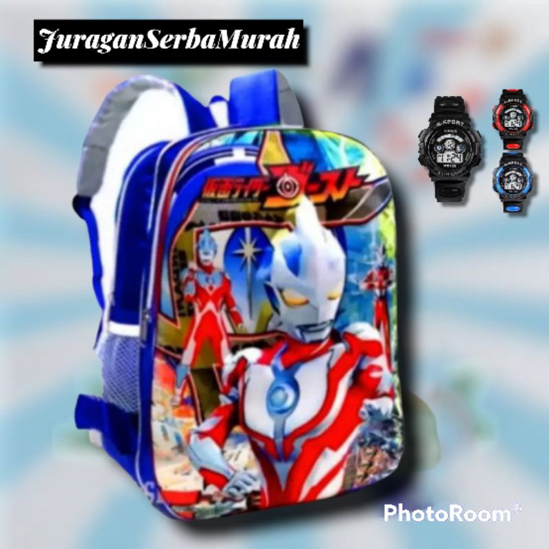 TAS SEKOLAH ANAK LAKI ULTRAMEN EMBOS / TAS ANAK LAKI LAKI SD / TAS ANAK LAKI LAKI 3D TIMBUL