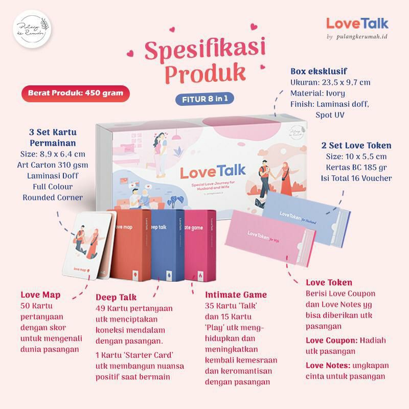 Pulangkerumah.id - Love Talk Card Kartu Permainan Pasangan Suami Istri 8 in 1 Card Game For Husband 
