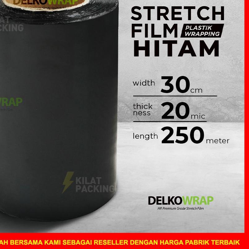 

✾ PLASTIK WRAPPING Hitam 30CM X 250M STRETCH FILM HITAM SATUAN ◌