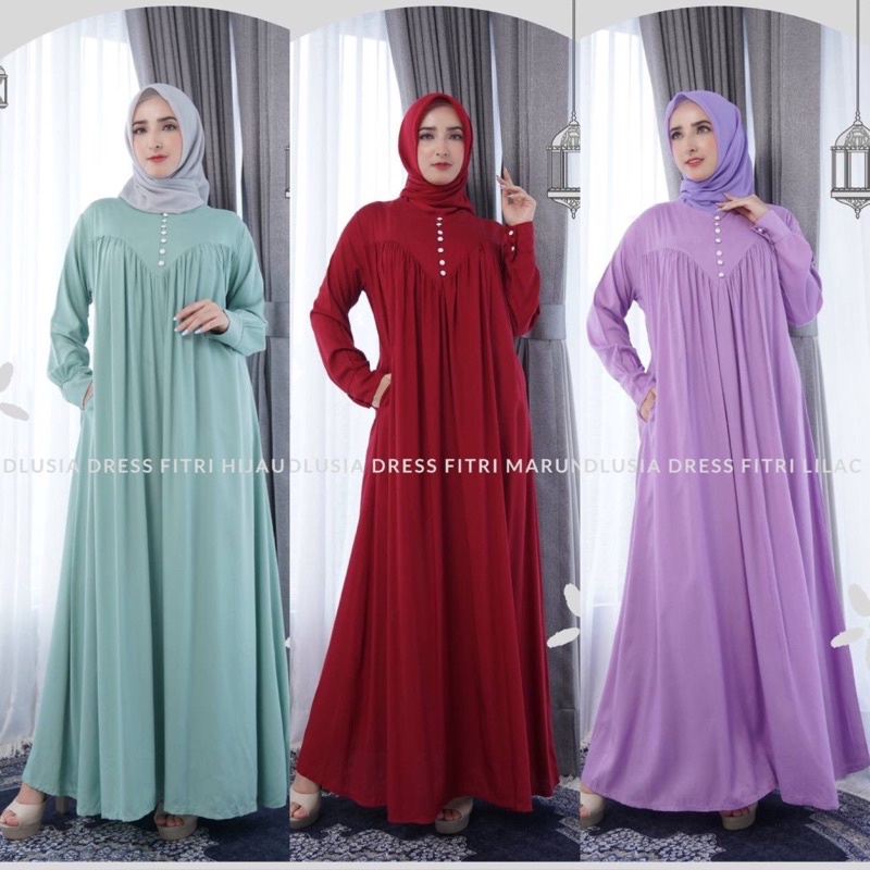 Daster Arab Dlusia FITRI Maxi Dress Rayon premium Gamis Syar'i