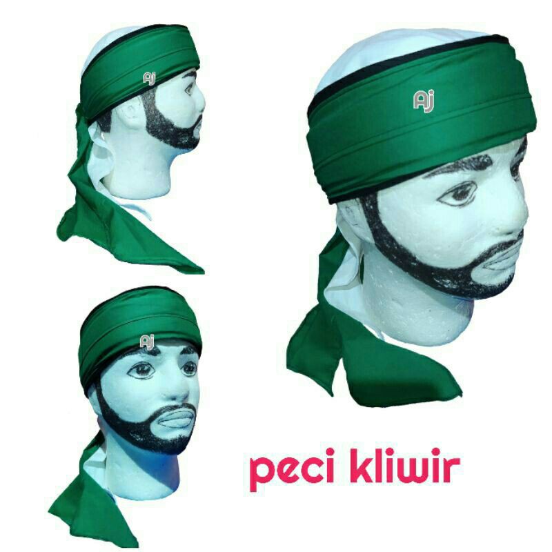 Iket Udeng Imamah Peci Kupluk Sliwier  Blangkon Hijau Putih