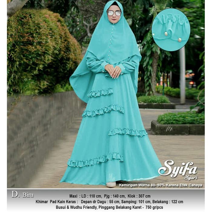 Baju Busana Muslim Wanita Gamis Syari Pesta Syifa Ceruti Terbaru