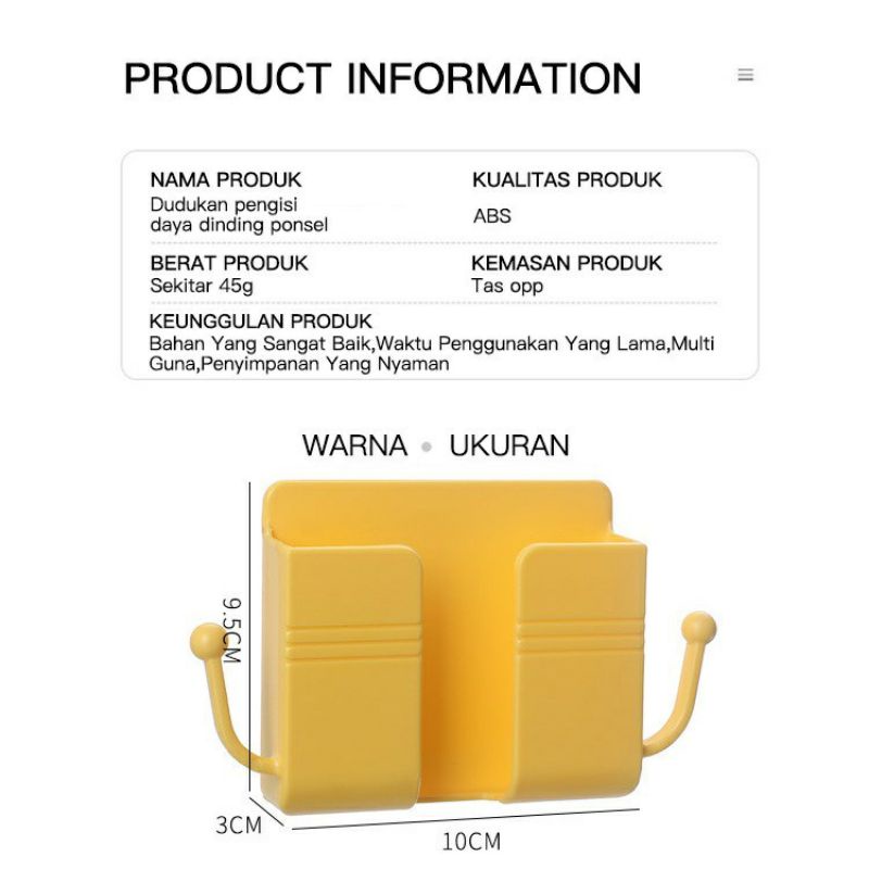 Holder Cas carger Hp Tempel Dengan Gantungan Tempat Remot Dinding Tatakan Hp Di Tembok Hook Holder Multifungsi holder handphone HOLDER Wadah penyimpanan remote tv ac tempel dinding box tempat hp new aksesoris interior rumah home