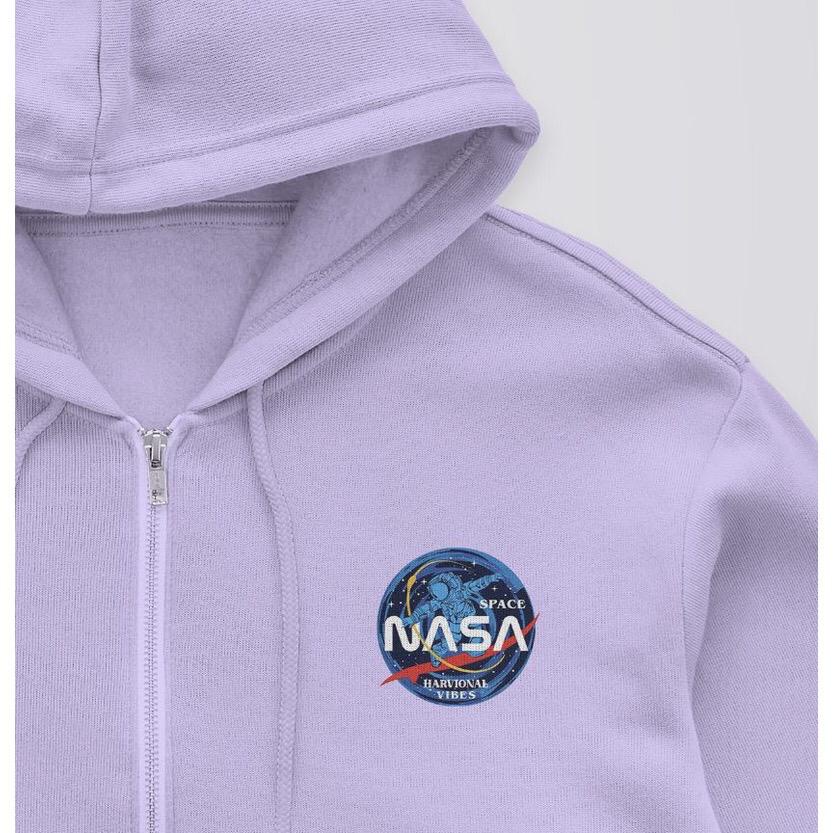 Sweater Couple / Jaket Pasangan Zipper NASA LOGO Bahan Fleece Premium