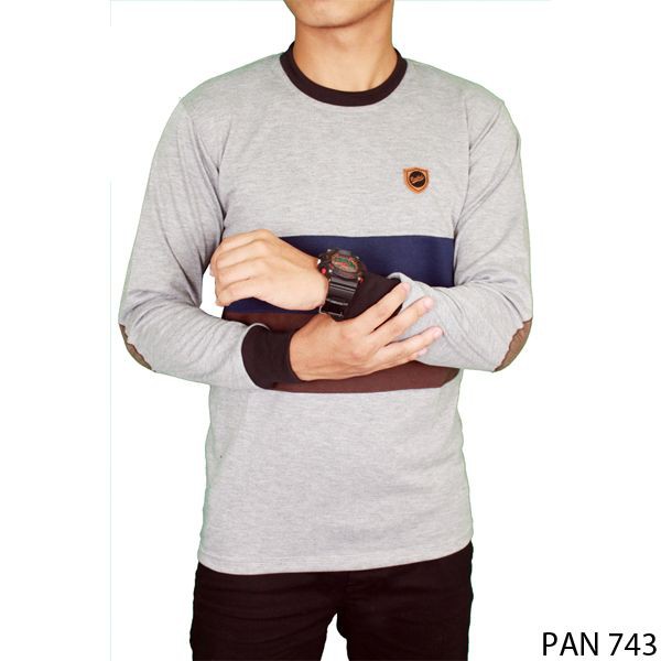 Kaos Pria Panjang Casual / Long Sleeve Pria - Lengan Karet (COMB)