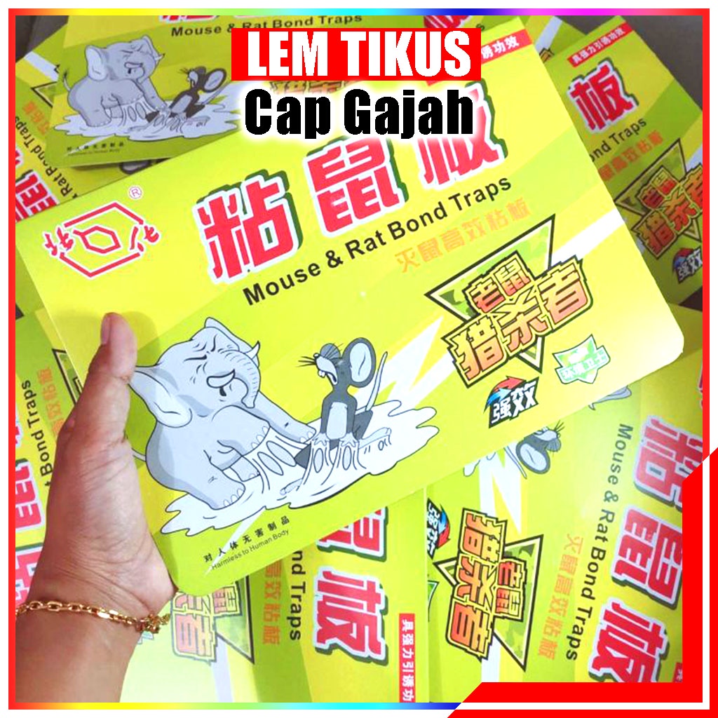 Lem Tikus Papan Cap Gajah Original / Perangkap Tikus Gajah Ampuh / Lem Tikus Super Lengket / Penghilang Tikus Di Rumah