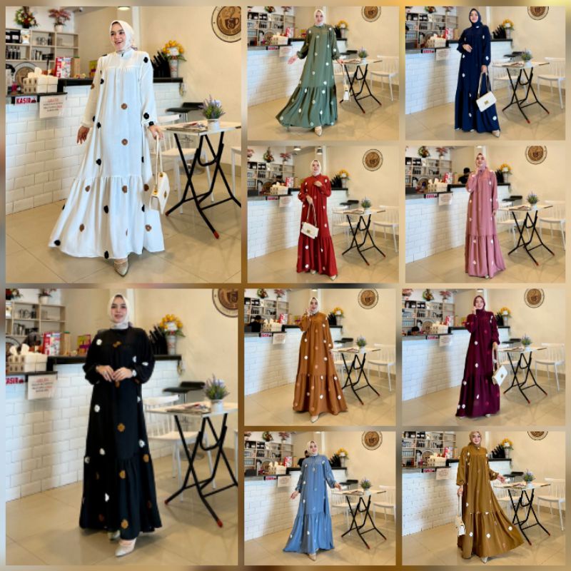 (p1a) HMF FALISA DRESS 1 2 Baju Dress Gamis Wanita Muslimah Falisha Dress Vol 1 & Vol 2 By HMF Luxur