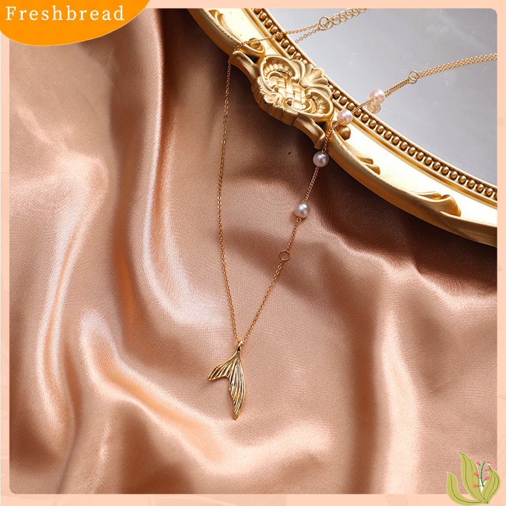 Terlaris Clavicle Chain Faux Pearls Portable Ladies Baroque Style Fishtail Shape Comfortable Elegant Women Necklace for Wedding