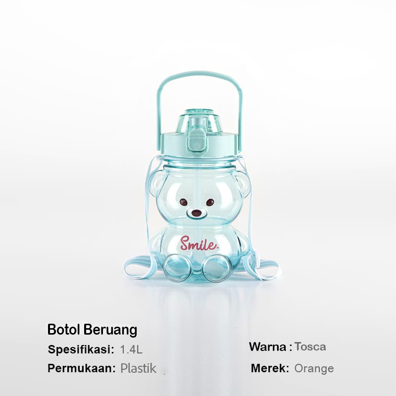 Botol Minum Anak Lucu Botol Minum Beruang Gemoy 1,4 Liter Botol Bening Viral Free Stiker 2D GOSHOP88 SH-5