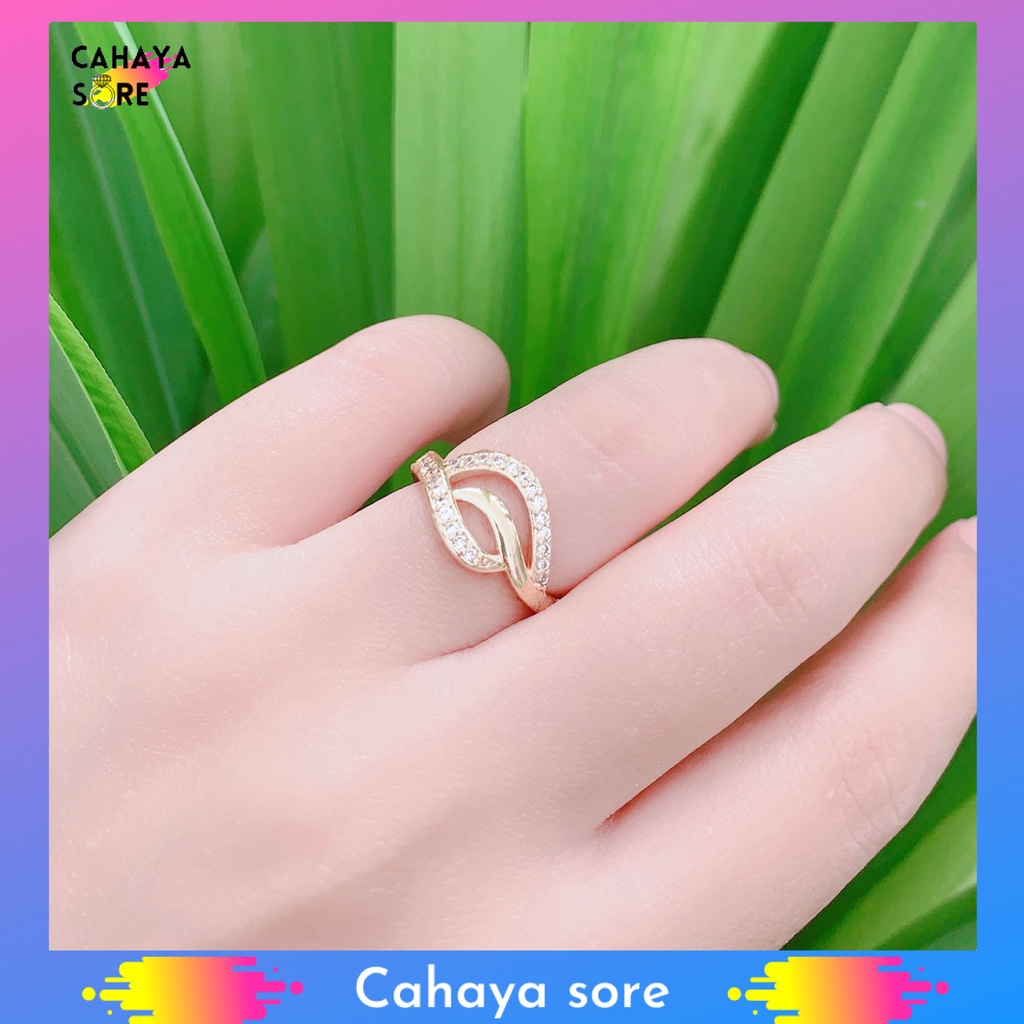 Cincin Xuping Gold Cincin Dewasa Model Permata Mewah CD45