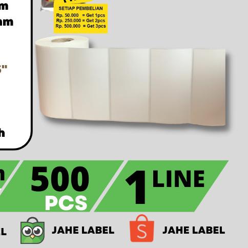 

✲ LABEL STIKER THERMAL BARE 100x50 mm 10X5 CM LABEL THERMAL 500 PCS ➩