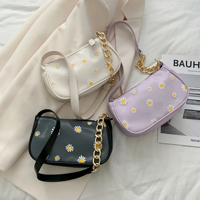 dem_sare / DS1082 - DAISYLA Shoulder Bag Tas Vintage bunga Rante besi Tas shoulder bag wanita vintage Daisy