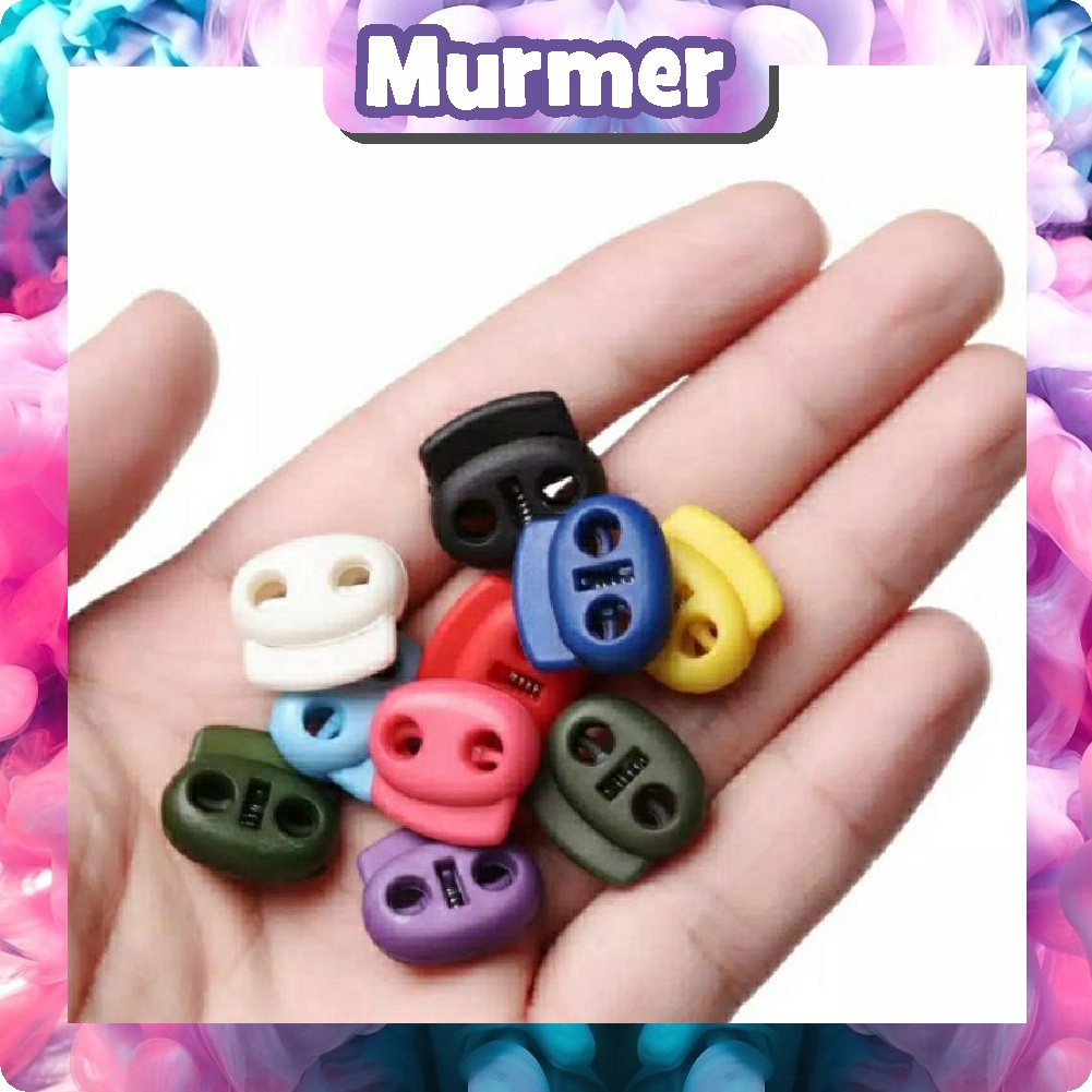 MurmerOfficial R528 Stopper Compo Warna-Warni Adjustable Pengatur Tali Serut Stoper Lobang Dua